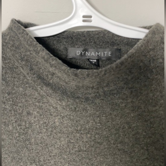 Dynamite Ruched Cowell Neck Sweater Dress - Picture 5 of 7